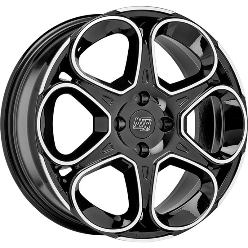 Cerchio MSW Msw 83 Gloss Black Full Polished 5 fori 18\" 7.5X18 ET35 5x112