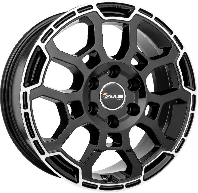 Cerchi in Lega AVUS AC-V01 Black Polished 5 fori 18\" 7.5X18 ET58 5x130