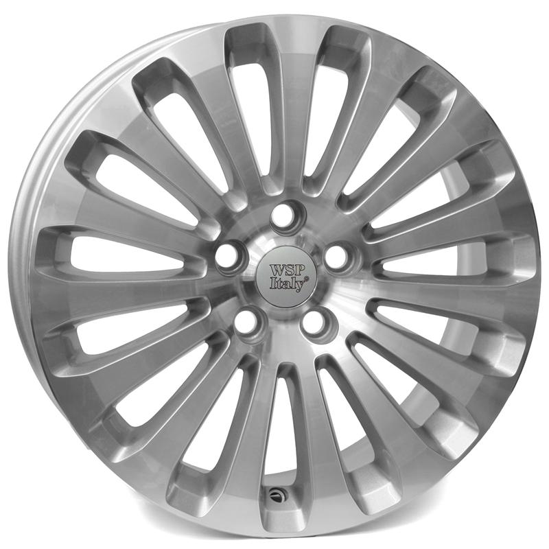 Cerchi in Lega WSP ITALY Ager9fo53 Ager Silver Polished 5 fori 17\" 7X17 ET53 5x108