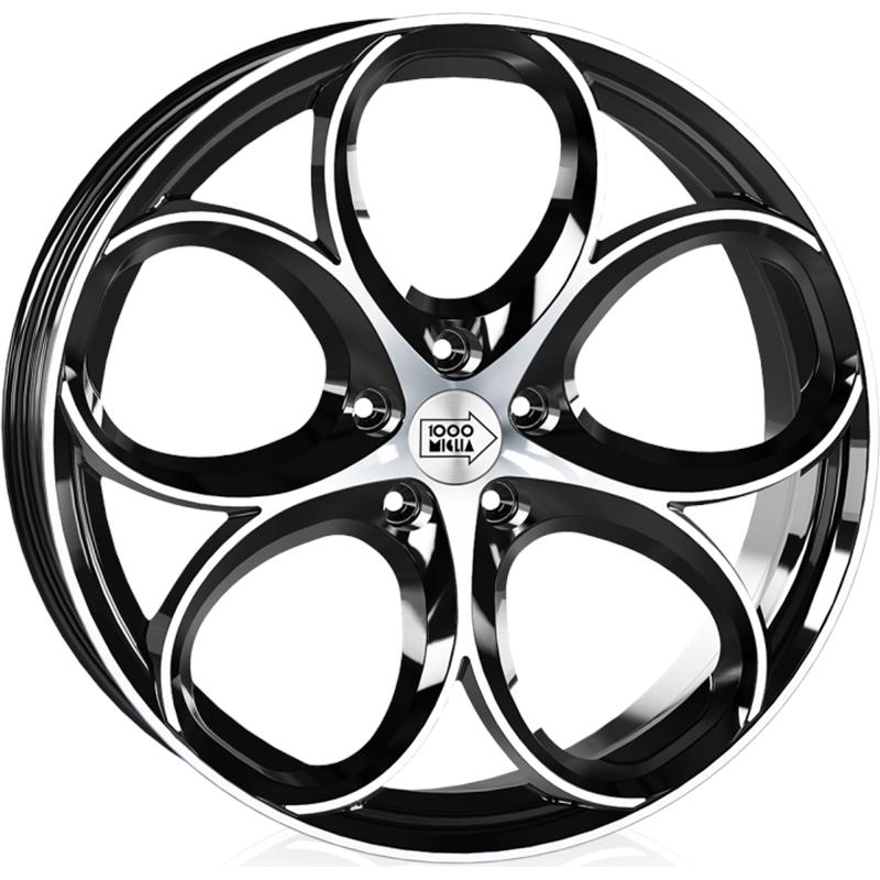 Cerchi in Lega MILLE MIGLIA Mm049 Black Polished 5 fori 18\" 8X18 ET33 5x110