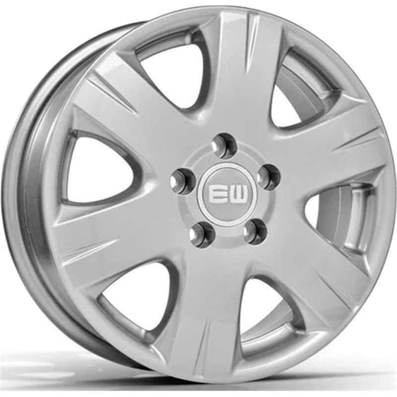 Cerchi in Lega EW Ej03 Mighty Crystal Silver 5 fori 16\" 6.5X16 ET52 5x112