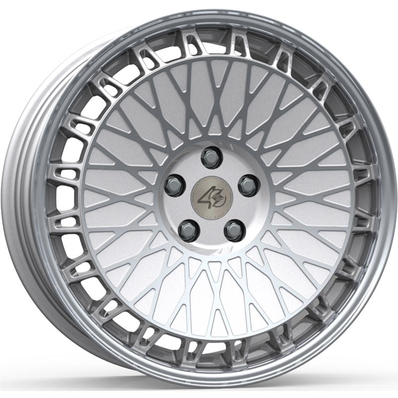 Cerchi in Lega ETA BETA Eb40 Matt Silver Lip + Face Polish 5 fori 19\" 8.5X19 ET45 5x112