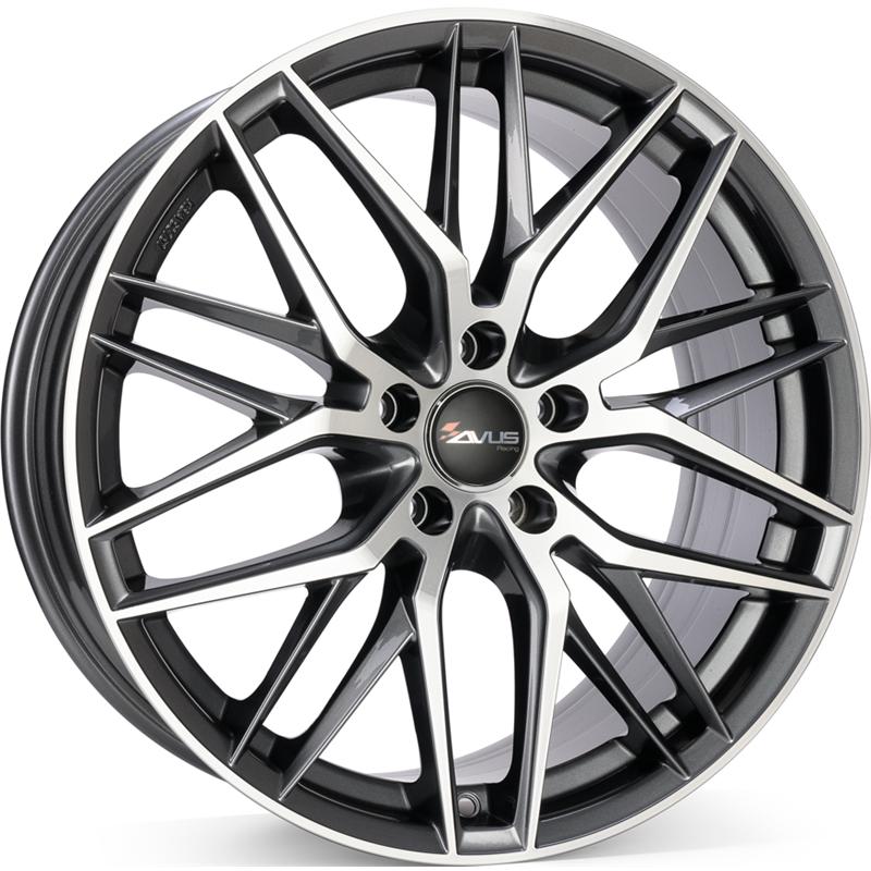 Cerchi in Lega AVUS Af19 Antracite Diamantato 5 fori 17\" 7.5X17 ET47 5x112