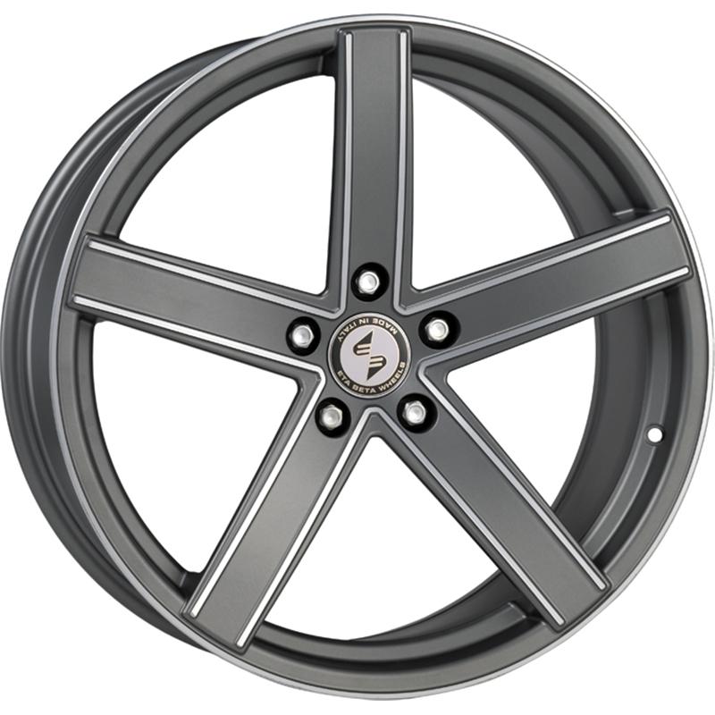 Cerchi in Lega ETA BETA Uros Shiny Anthracite Full Polish 5 fori 19\" 8.5X19 ET35 5x112