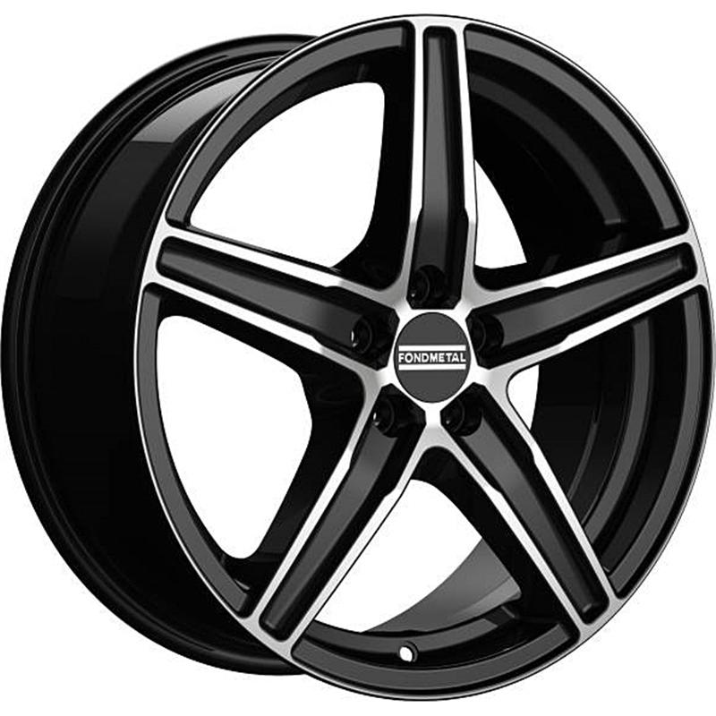 Cerchi in Lega FONDMETAL 8100 Glossy Black Machined 5 fori 17\" 7X17 ET30 5x114.3