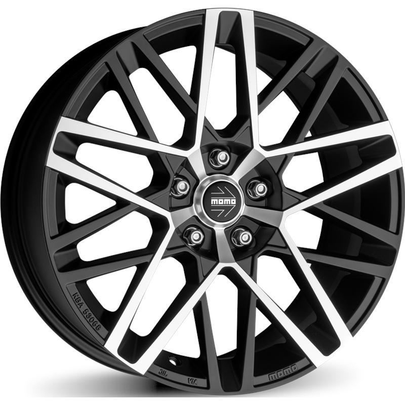 Cerchi in Lega MOMO WHEELS Avenger Nero Opaco Diamantato 4 fori 17\" 7X17 ET18 4x108