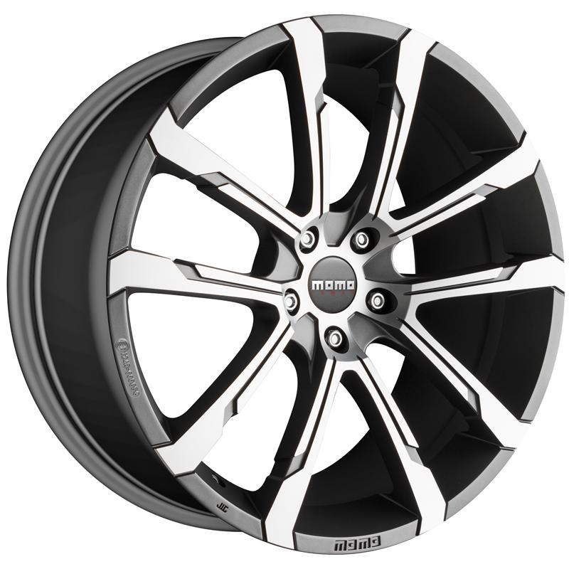 Cerchi in Lega MOMO WHEELS Quantum Evo Matt Anthracite Polished 5 fori 17\" 8X17 ET35 5x120