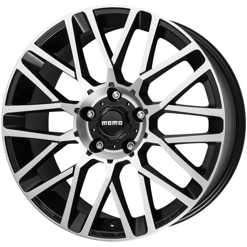 Cerchi in Lega MOMO WHEELS Revenge Evo Nero Opaco Diamantato 5 fori 18\" 8X18 ET35 5x100
