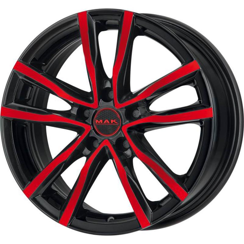 Cerchi in Lega MAK Milano Black And Red 5 fori 16\" 6.5X16 ET45 5x108