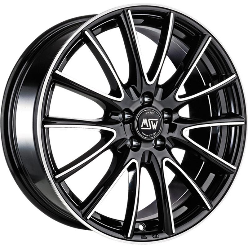 Cerchi in Lega MSW Msw 86 Gloss Black Full Polished 5 fori 17\" 7.5X17 ET45 5x108