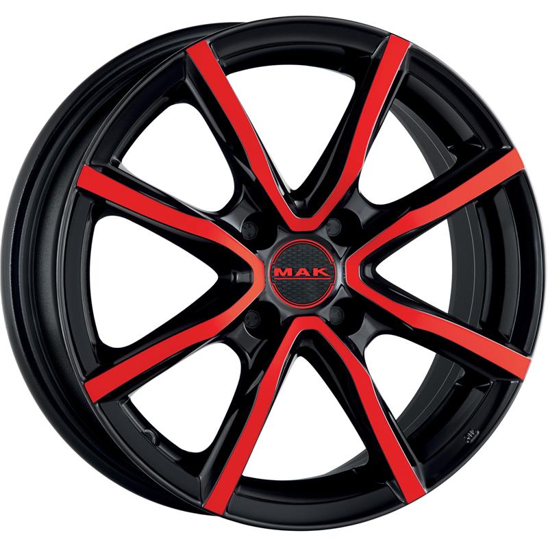 Cerchi in Lega MAK Milano 4 Black And Red 4 fori 15\" 6X15 ET40 4x100