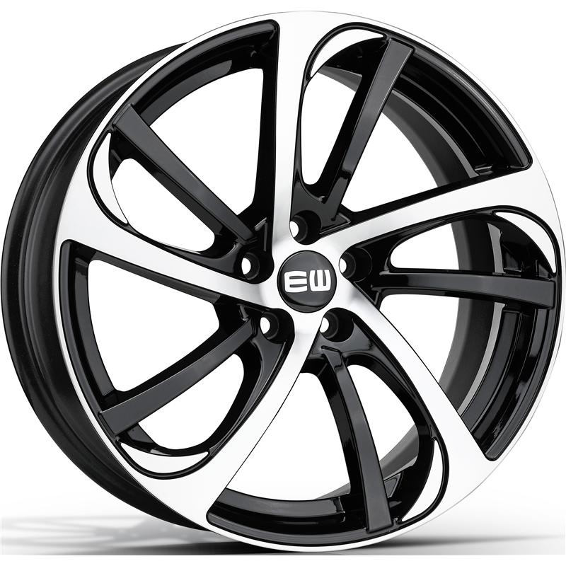 Cerchi in Lega EW Ew03 Storm Black Polished 5 fori 17\" 7.5X17 ET31 5x110