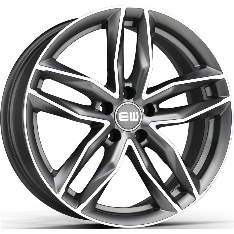 Cerchi in Lega EW Ew04 Must Palladium Matt Polished 5 fori 17\" 7.5X17 ET35 5x100