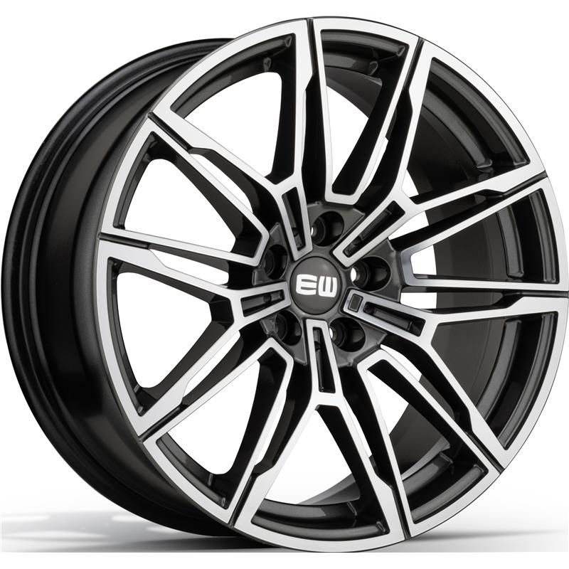 Cerchi in Lega EW Ew18 Aquila Black Polished 5 fori 19\" 8.5X19 ET30 5x112