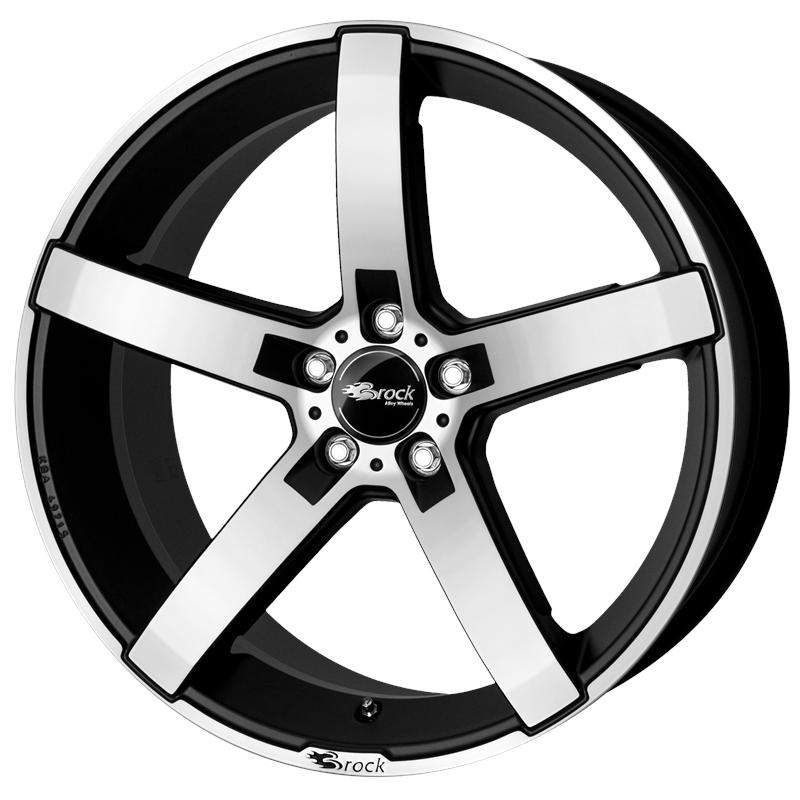 Cerchi in Lega BROCK B35 Matt Black Polish 5 fori 19\" 8.5X19 ET43 5x112