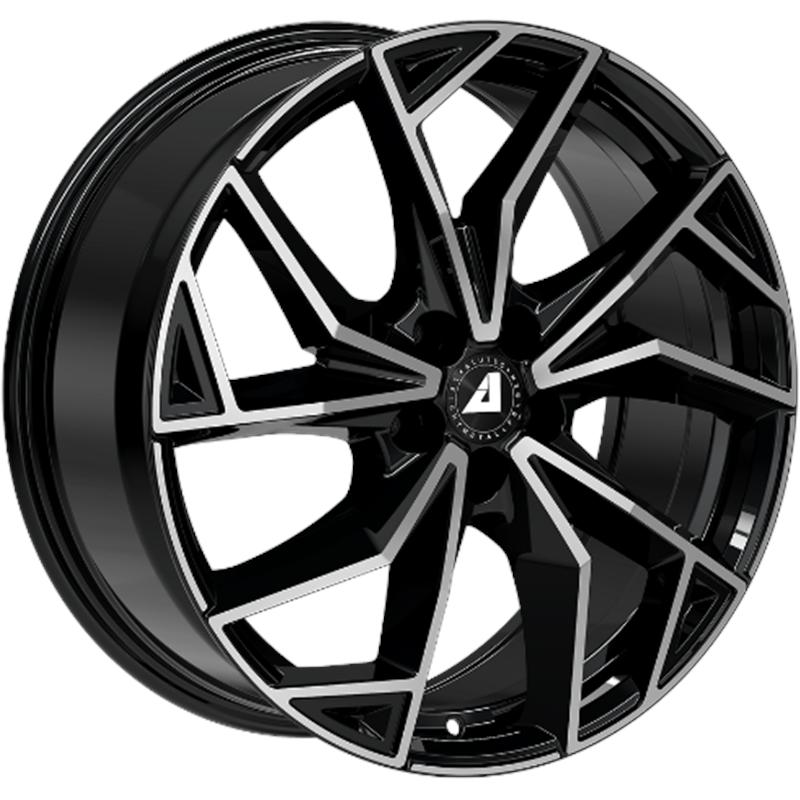 Cerchi in Lega AT Adx2 Diamant Schwarz Frontpoliert 5 fori 20\" 8X20 ET40 5x114.3