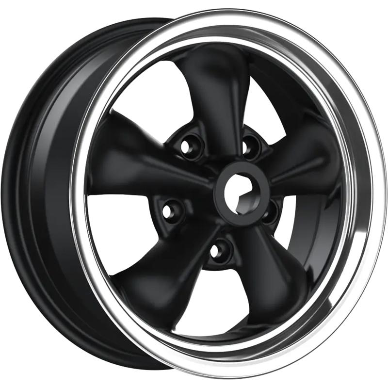 Cerchi in Lega FONDMETAL Tt01 Matt Black Machined No Clearcoat Machined Lip 5 fori 15\" 5X15 ET36 5x130