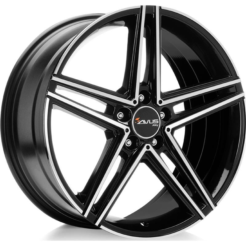 Cerchi in Lega AVUS AC-515 Black Polished 5 fori 17\" 7.5X17 ET53 5x112