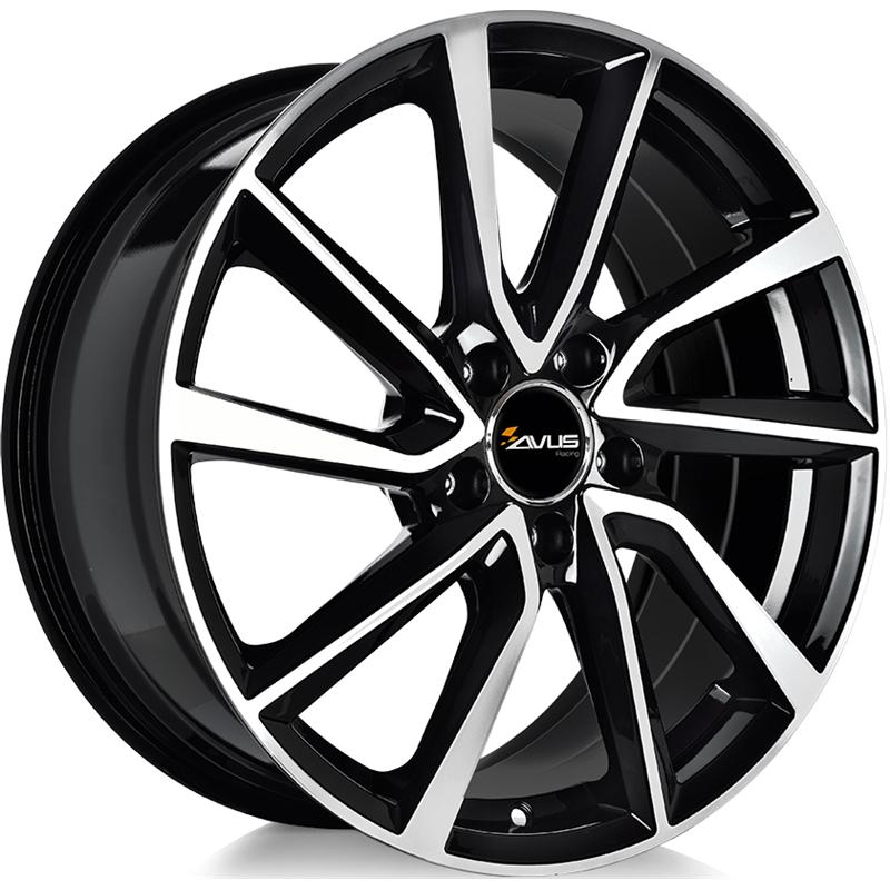 Cerchi in Lega AVUS AC-518 Black Polished 5 fori 16\" 6.5X16 ET38 5x100