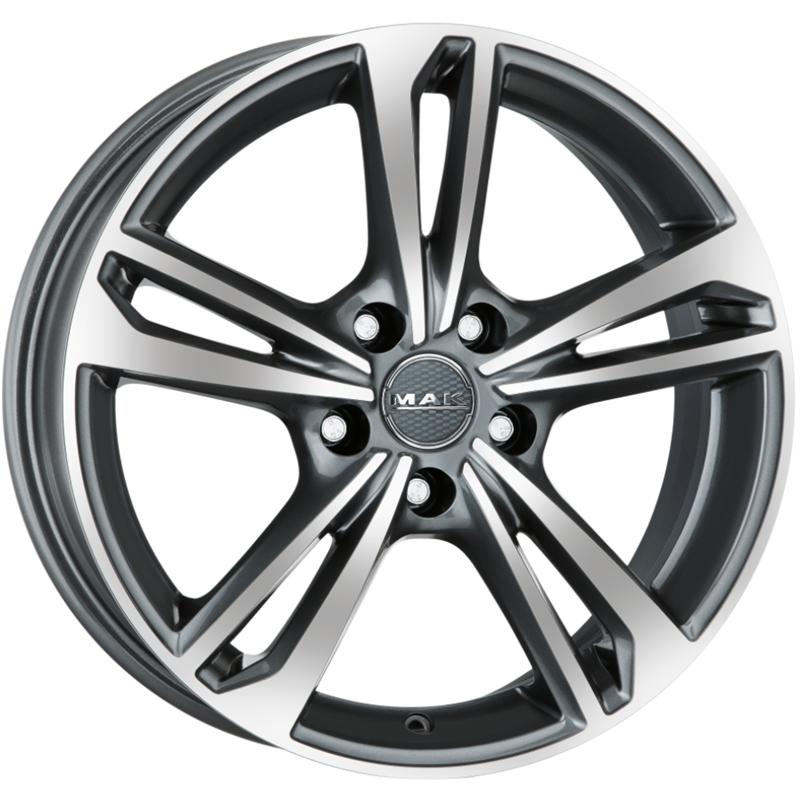 Cerchi in Lega MAK Emblema Gun Metallic Mirror 5 fori 16\" 6.5X16 ET40 5x100