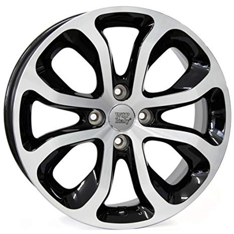 Cerchi in Lega WSP ITALY Metz34ct03 Metz Glossy Black Polished 4 fori 16\" 6X16 ET23 4x108