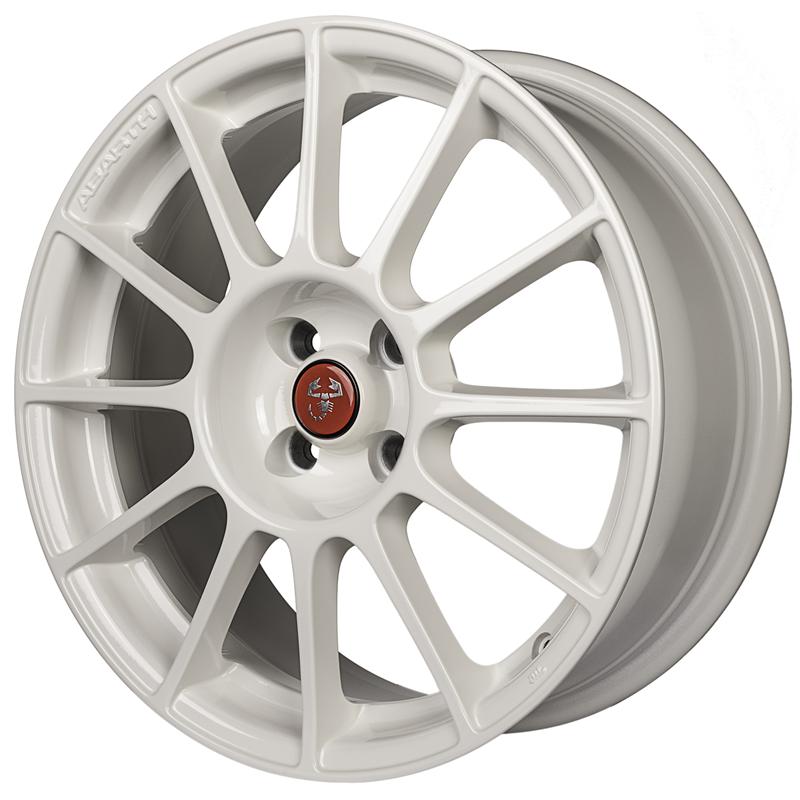 Cerchi in Lega ORIGINALE ABARTH Oe Abarth Grande Punto - Originali Fiat Nuovi White 4 fori 17\" 6.5X17 ET46 4x100
