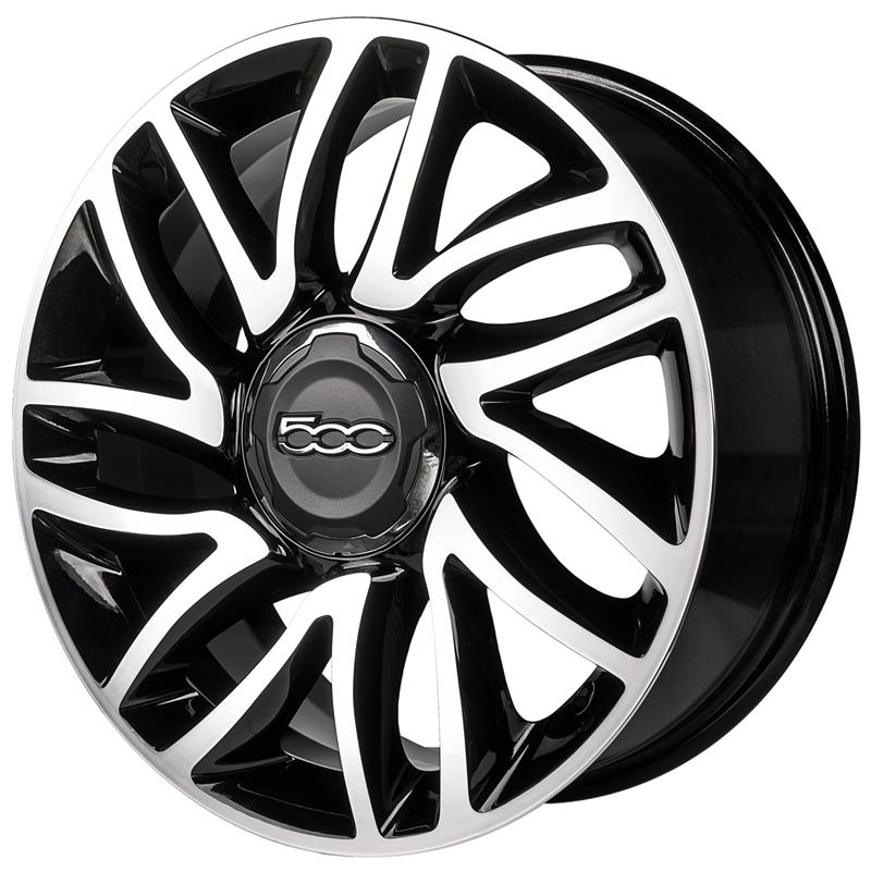 Cerchi in Lega ORIGINALE FIAT Oe 500 L - Originali Fiat Nuovi Black Mirror 5 fori 17\" 7X17 ET41 5x98