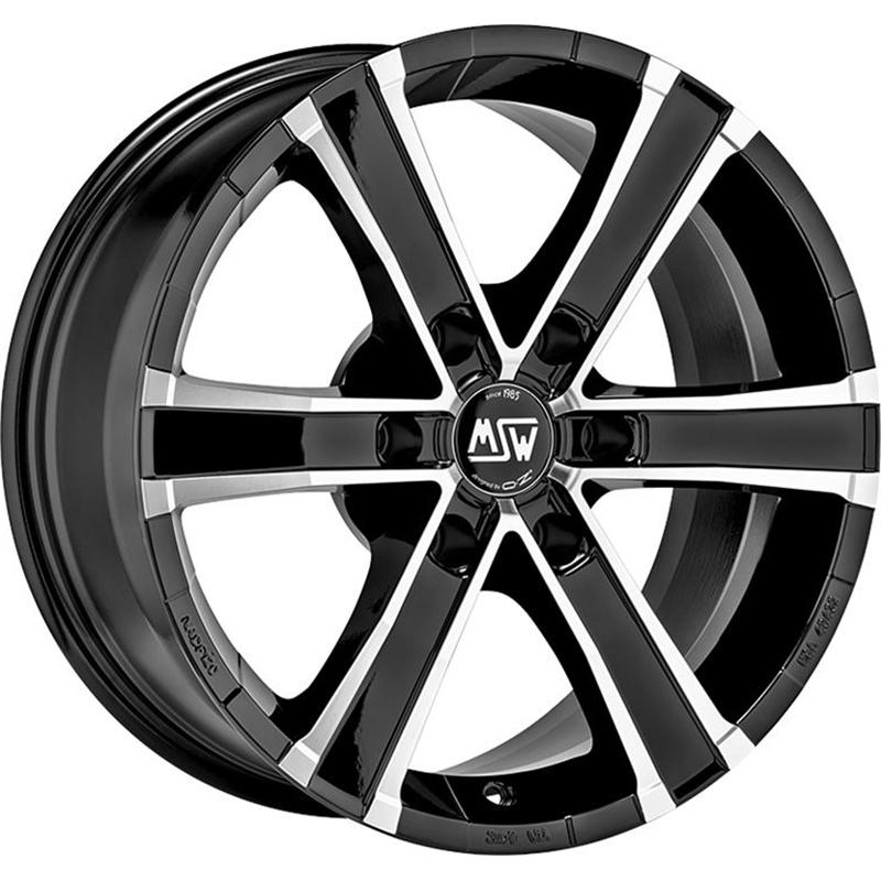 Cerchi in Lega MSW Sahara 6 Gloss Black Full Polished 6 fori 18\" 8X18 ET43 6x114.3