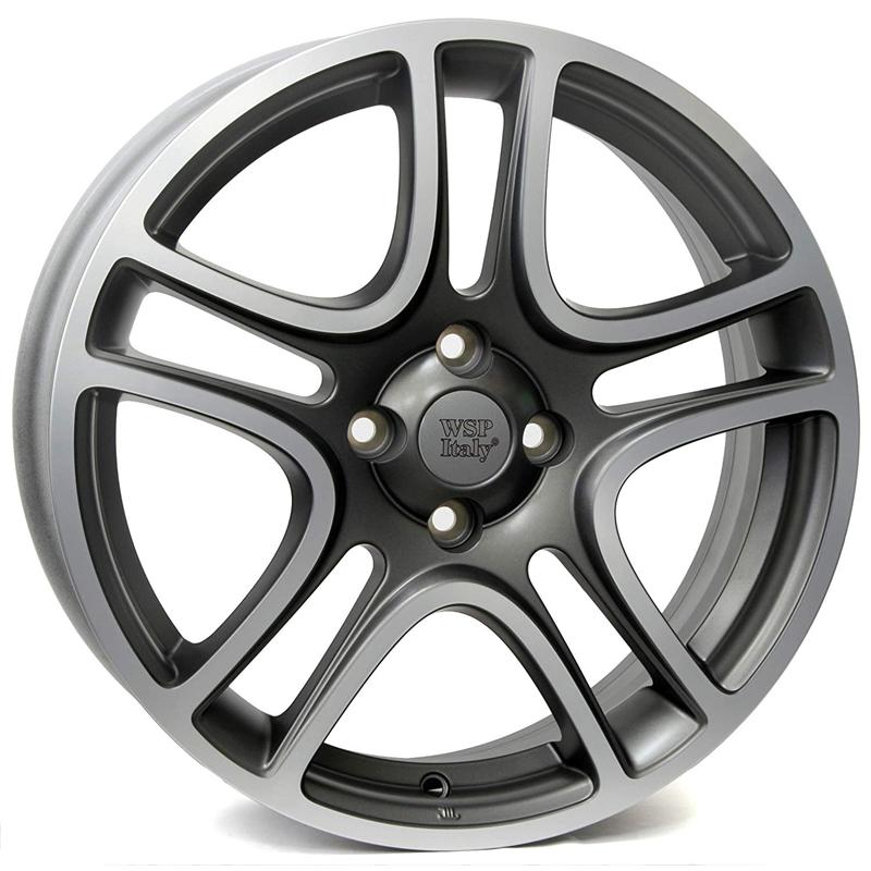 Cerchi in Lega WSP ITALY Vibo1fi60 Vibo Matt Grey Polished 4 fori 16\" 6X16 ET45 4x98