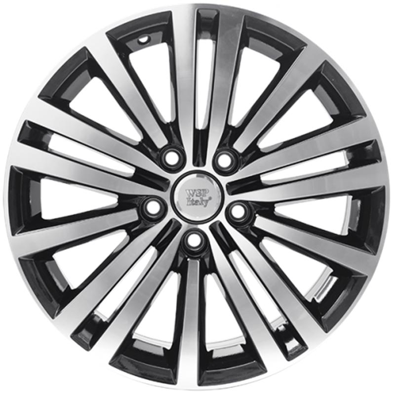 Cerchi in Lega WSP ITALY W462 Altair Glossy Black Polished 5 fori 17\" 7.5X17 ET47 5x112