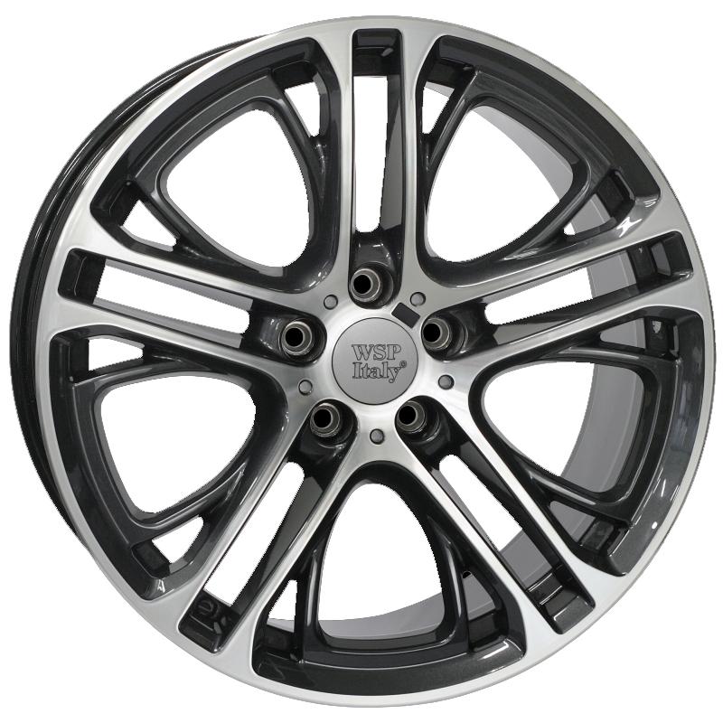 Cerchi in Lega WSP ITALY W677 X3 Xenia Diamond Black Polished 5 fori 20\" 10X20 ET51 5x120