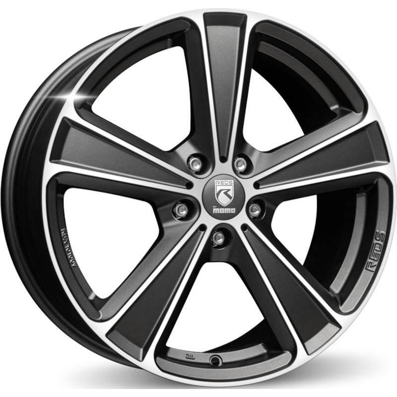 Cerchi in Lega MOMO WHEELS Shot! Anthracite Opaco Diamantato 5 fori 18\" 8X18 ET40 5x100