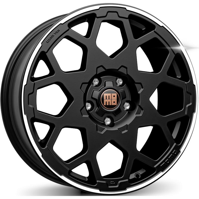 Cerchi in Lega MOMO WHEELS Heavy Duty Suv Nero Opaco Diamantato 5 fori 20\" 8.5X20 ET42 5x108