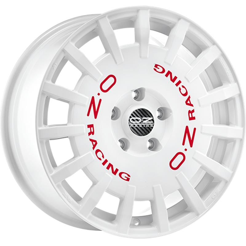 OZ RACING Rally Racing Race White Red Lettering 5 fori 18 8X18 ET45