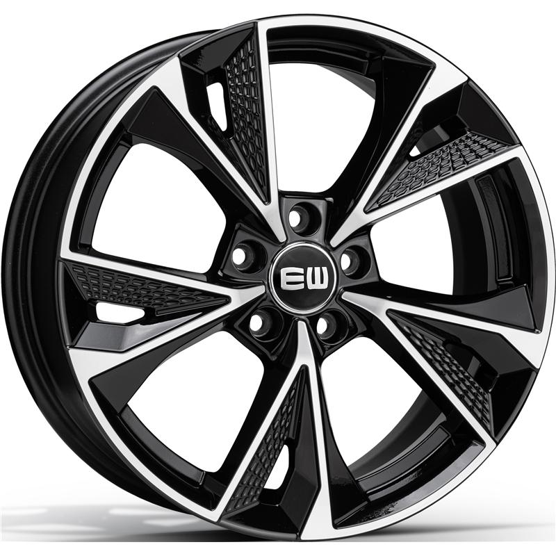 EW Ew15 Luster Black Polished 5 fori 18 8X18 ET45