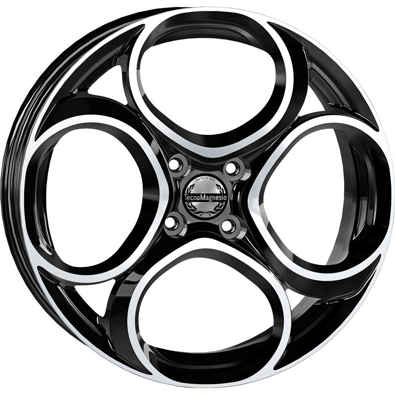 Cerchi in Lega TECNOMAGNESIO Junior 4 Black Mirror 4 fori 17\" 6.5X17 ET32 4x108