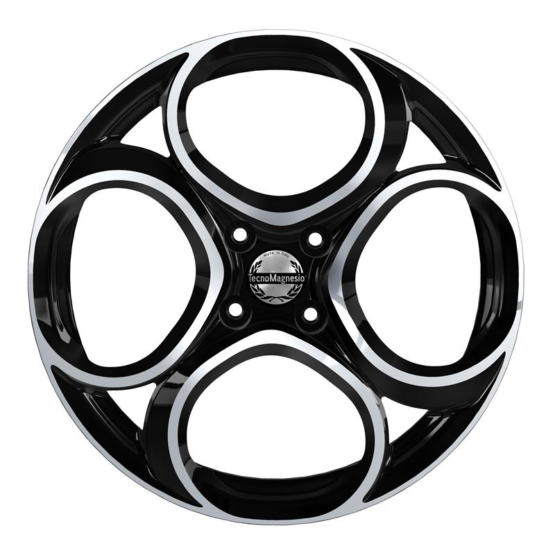 Cerchi in Lega TECNOMAGNESIO Junior 4 Black Mirror 4 fori 17\" 6.5X17 ET32 4x108