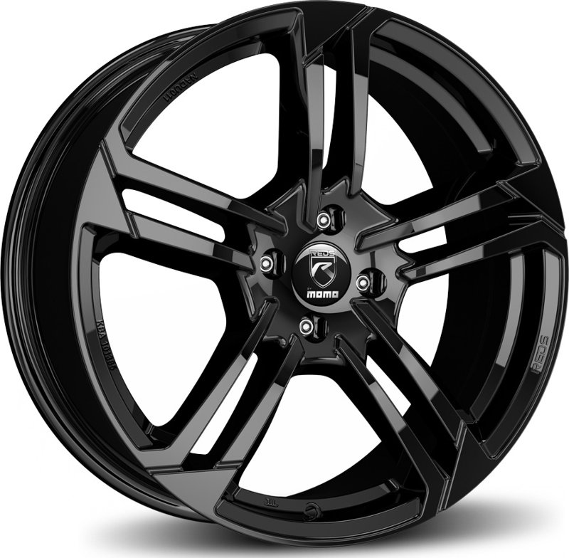 Cerchi in Lega MOMO WHEELS Reds Twist Glossy Black 4 fori 16\" 6.5X16 ET19 4x108