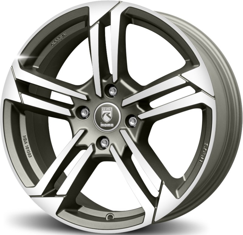 Cerchi in Lega MOMO WHEELS Reds Twist Matt Grey Polished 4 fori 17\" 7X17 ET37 4x98