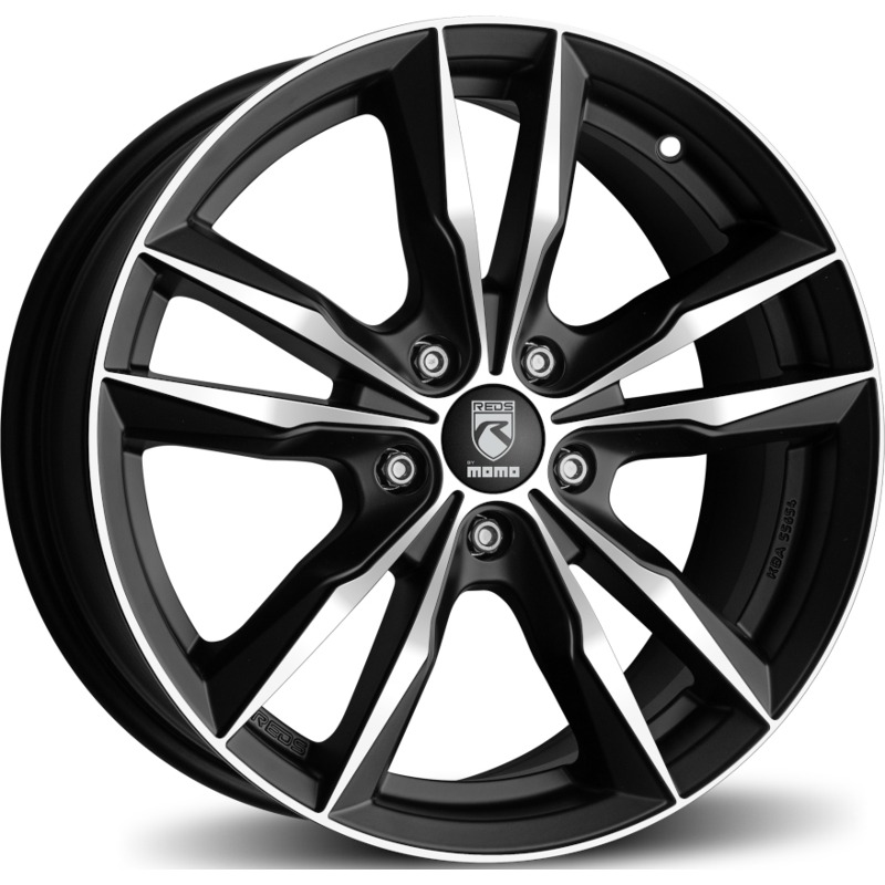 Cerchio MOMO WHEELS Reds Fast Nero Opaco Diamantato 5 fori 16\" 6.5X16 ET40 5x108