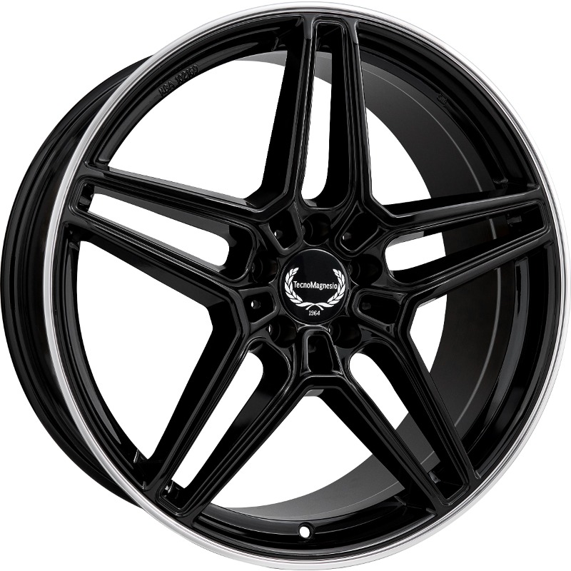 Cerchi in Lega TECNOMAGNESIO Tmg11 Black Mirror Lip 5 fori 18\" 8X18 ET35 5x112